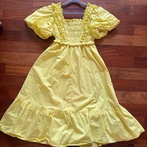 English Factory Bright Yellow Smocked Dress